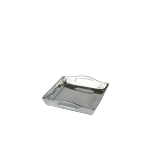 Square Tray with Handles - Small - Silver 19.4cm