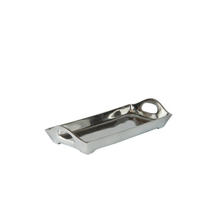 Rectangle Tray with Handles - Small - Silver 29 L x 14W cm