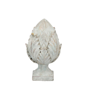 Ceramic Leaf Ornament - Medium - Distressed Grey