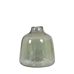 Large olive green lustre glass Deoni vase