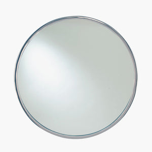 Silver Metal Round Wall Mirror - Ø60cm