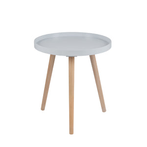 Natural Grey Pine Wood & MDF Round Side Table