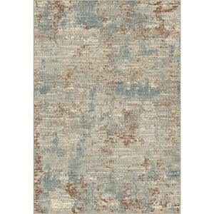 Clare Rug No 1 -  A contemporary soft wool effect rug with a subtle blend of neutral, blue and rust tones. 