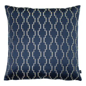 Nash Feather Filled Cushion - Ink/Royal Blue