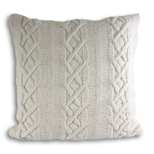 Large knitted cream cushion