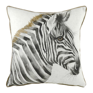 Safari Giraffe Feather Filled Cushion - Natural/Mocha Reverse
