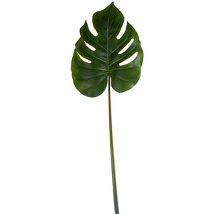 Large artificial Monstera green leaf 