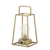 Fauve - Antique Bronze Battery Operated Glass LED Table lamp. Gold home accessories.  
