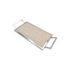 Natural Wood Tray with Handles - Natural Wood and Silver 38cm long