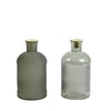 Elisa Large Glass Bottle/candle holder - Set of 2 - Green