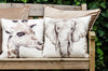 Safari Giraffe Feather Filled Cushion - Natural/Mocha Reverse