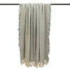 Jasper Throw - A classic herringbone weave cotton marine green throw with  double fringe and tassel edges 