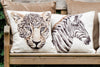 Safari Giraffe Feather Filled Cushion - Natural/Mocha Reverse