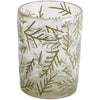 Small glass Votive with green leaf design
