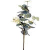 Eucalyptus & White Flower Sprig - 33cm